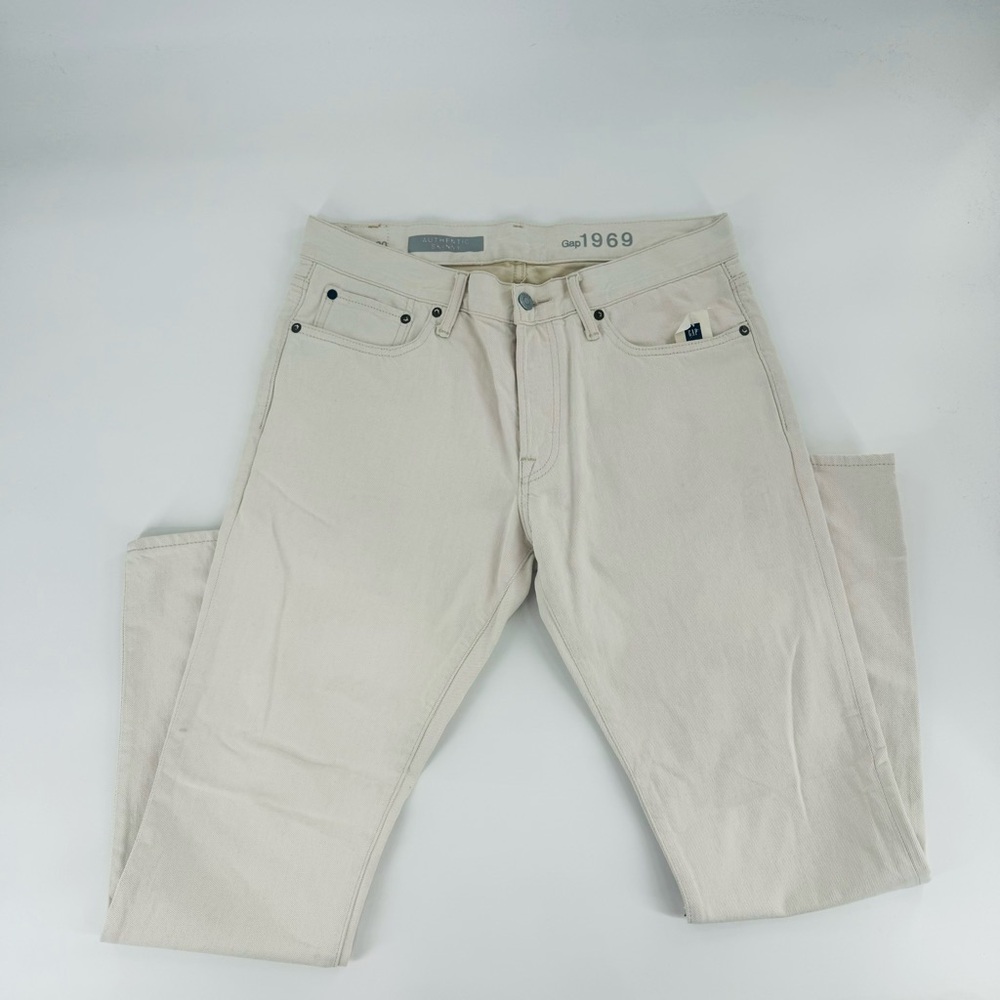 GAP 1969 JEANS MENS AUTHENTIC SKINNY NATURAL WHITE ZIP FLY NEW WITH TAGS